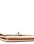 Lambskin Quilted Trendy CC Wallet On Chain WOC Light Beige