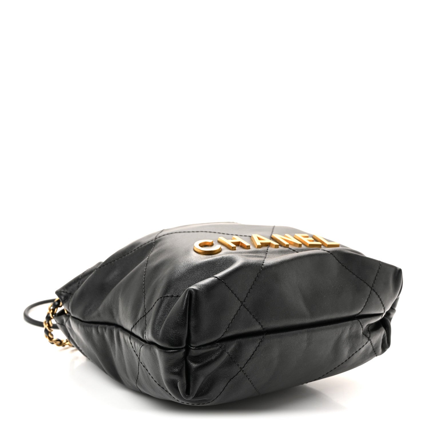 Shiny Calfskin Quilted Mini CHNL 22 Black