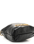 Shiny Calfskin Quilted Mini CHNL 22 Black