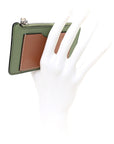 Soft Grained Calfskin Coin Card Holder Rosemary Tan