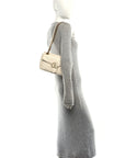 Calfskin Matelasse Small GG Marmont Shoulder Bag White