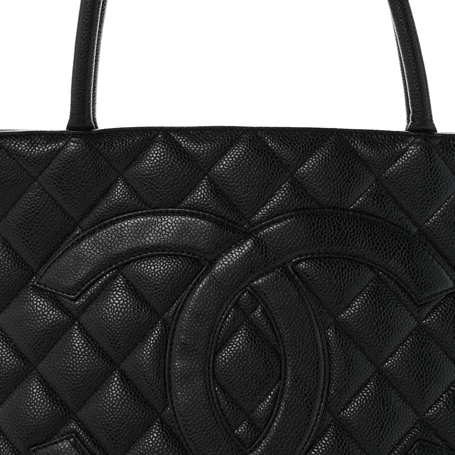Caviar Quilted Medallion Tote Black