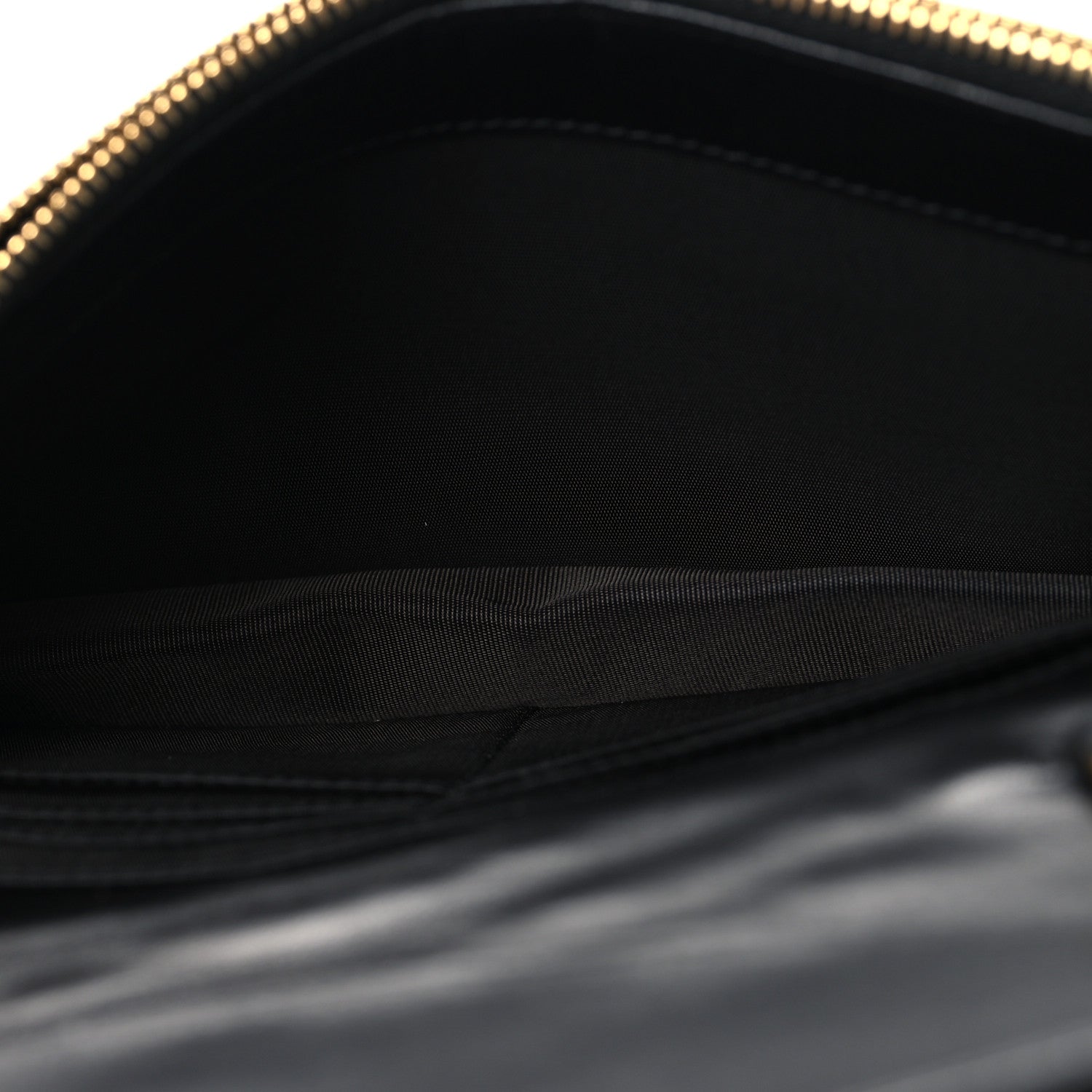 Calfskin Matelasse Chevron Monogram Envelope Chain Wallet Black
