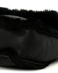 Shearling Quilted Medium Single Flap Black
