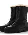 Calfskin Shearling Womens Journey Ankle Boots 38.5 Black Ecru