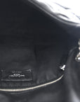 Lambskin Quilted Small Loulou Puffer Monogram Chain Satchel Black