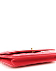 Lambskin Quilted CC Pearl Crush Wallet on Chain WOC Red