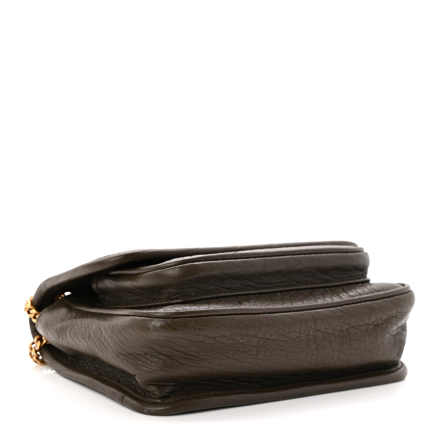 Grained Lambskin Monogram Mini Niki Chain Satchel Dark Cork