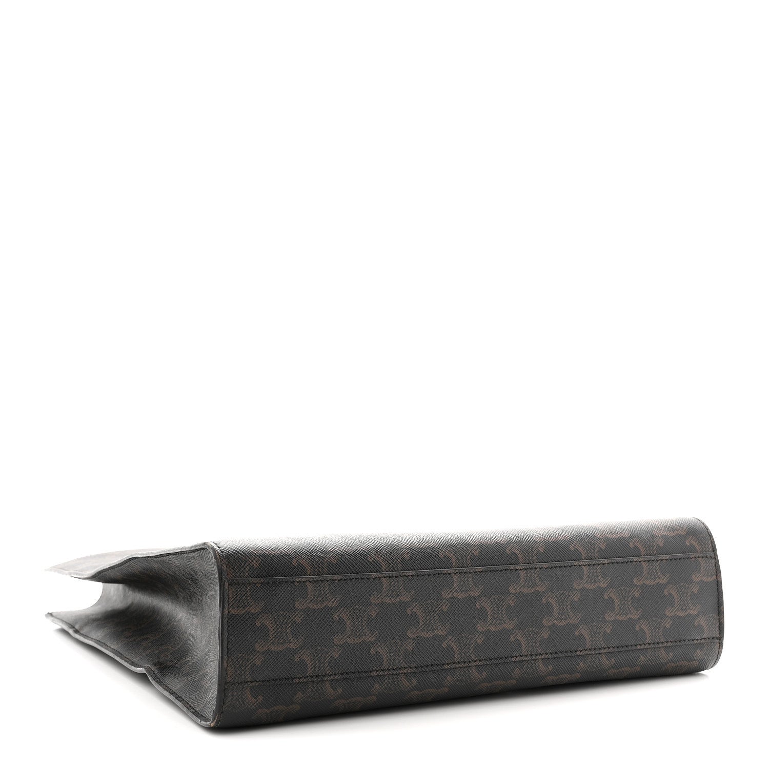 Triomphe Canvas Calfskin Small Vertical Cabas Tan