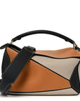 Grained Calfskin Medium Puzzle Bag Amber Light Oat
