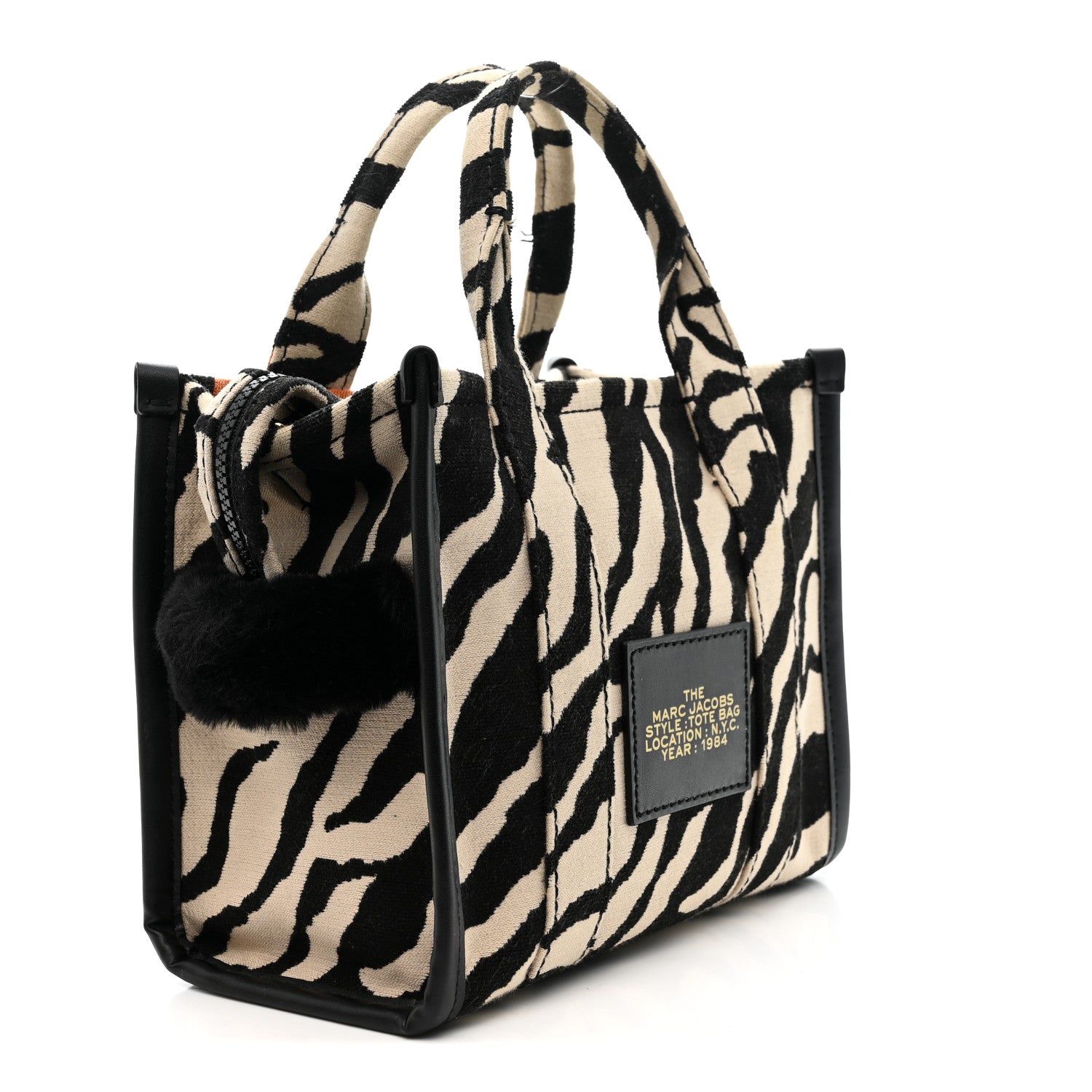 Cotton Canvas Zebra Tiger Print Mini The Traveler Tote Bag