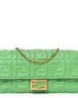 Nappa Matisse FF Embossed Continental Wallet On Chain Edamame