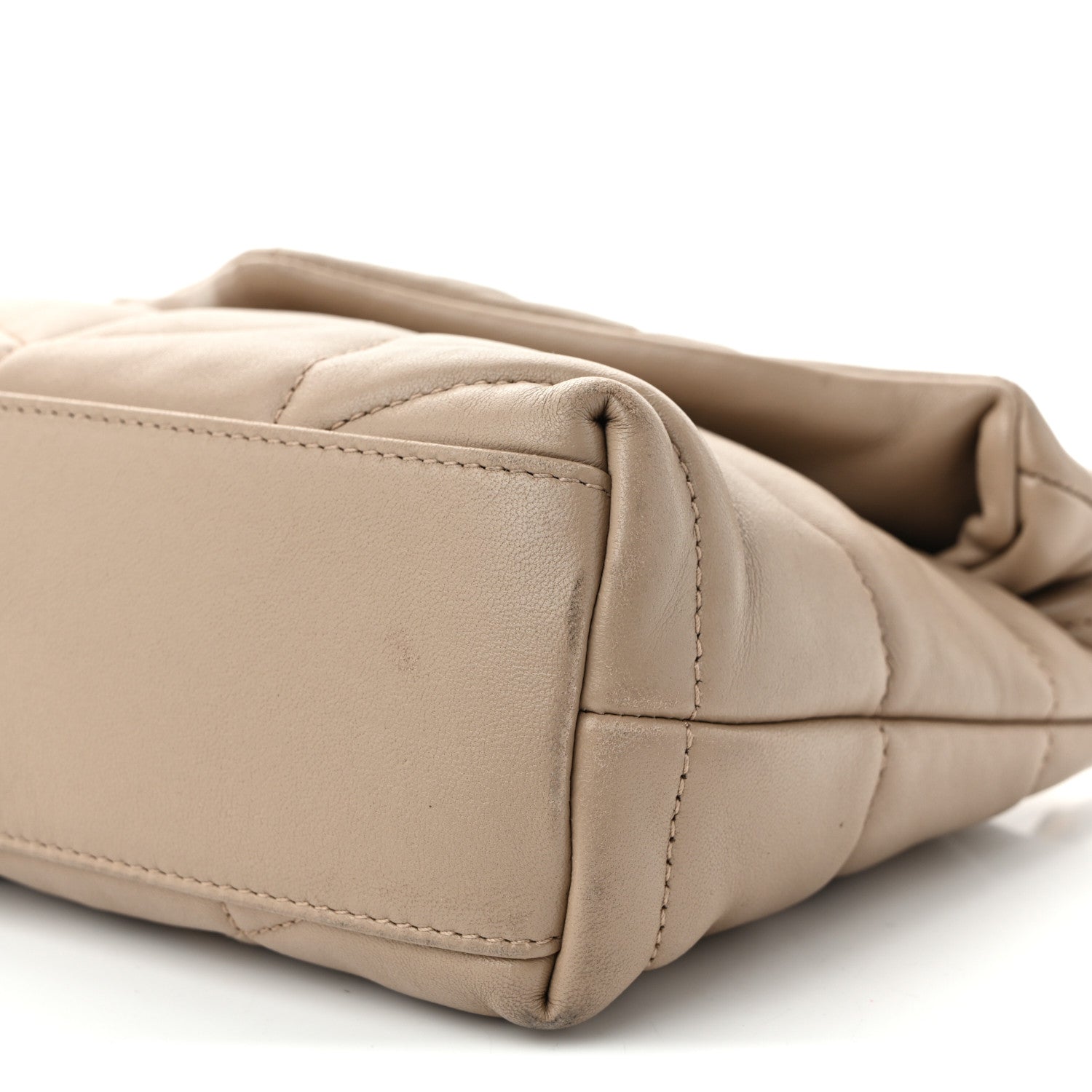 Lambskin Quilted Toy Loulou Puffer Monogram Chain Satchel Nude Powder