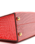 Shiny Alligator Horseshoe Mini Kelly Sellier 20 Rouge de Coeur Rose Mexico
