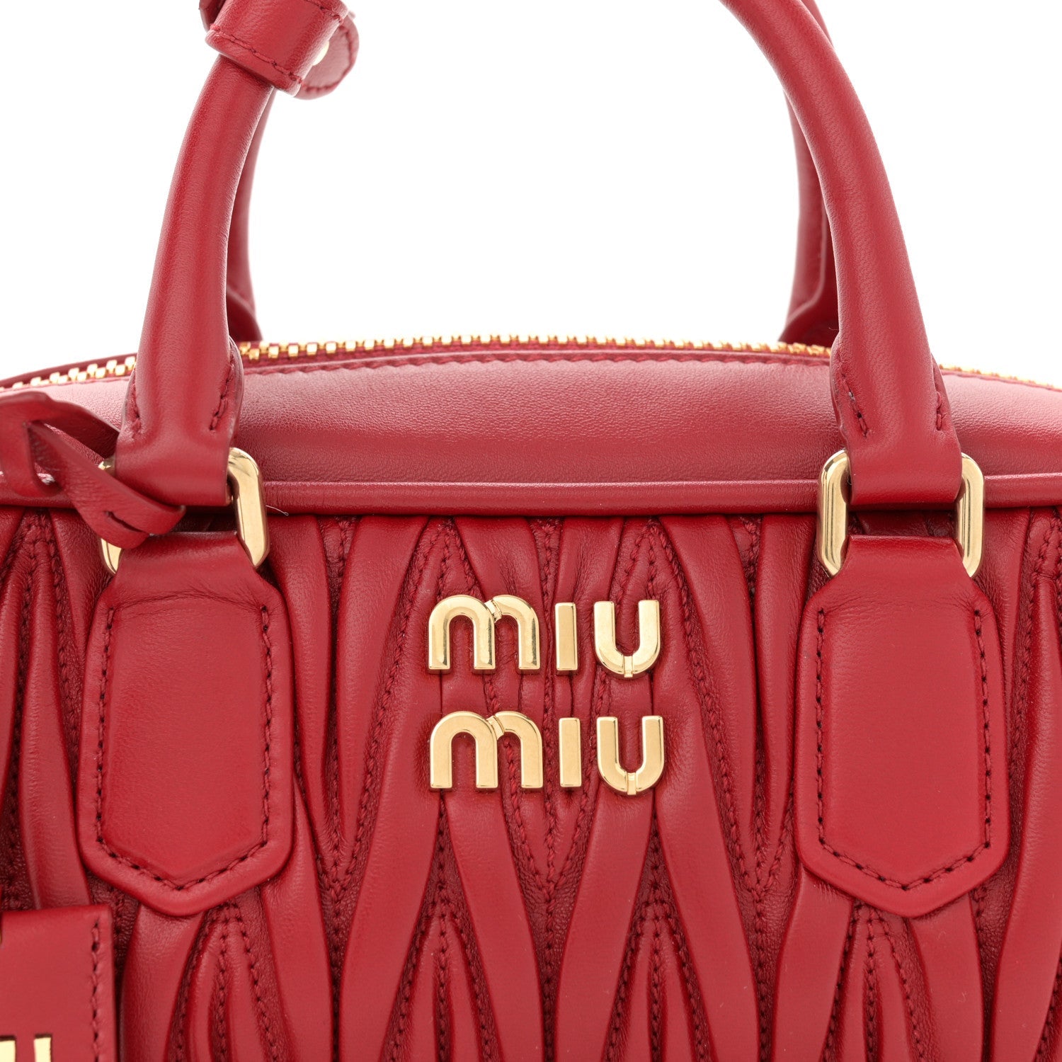 Nappa Matelasse Regular Arcadie Top Handle Bag Rosso