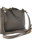 Vitello Phenix Double Zip Crossbody Bag Argilla
