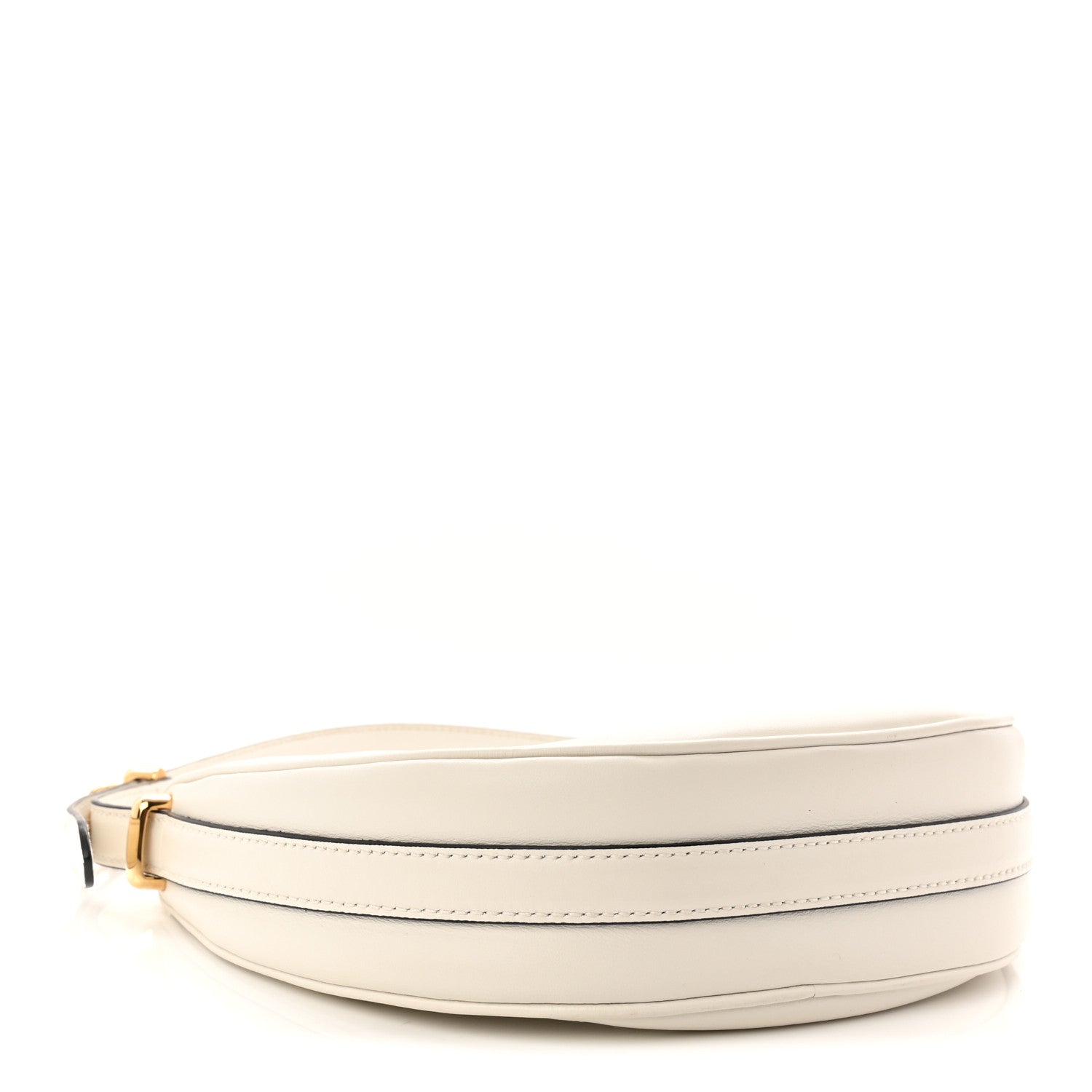 Soft Calfskin Small Arque Shoulder Bag White