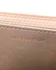 Iridescent Caviar Quilted Wallet on Chain WOC Beige