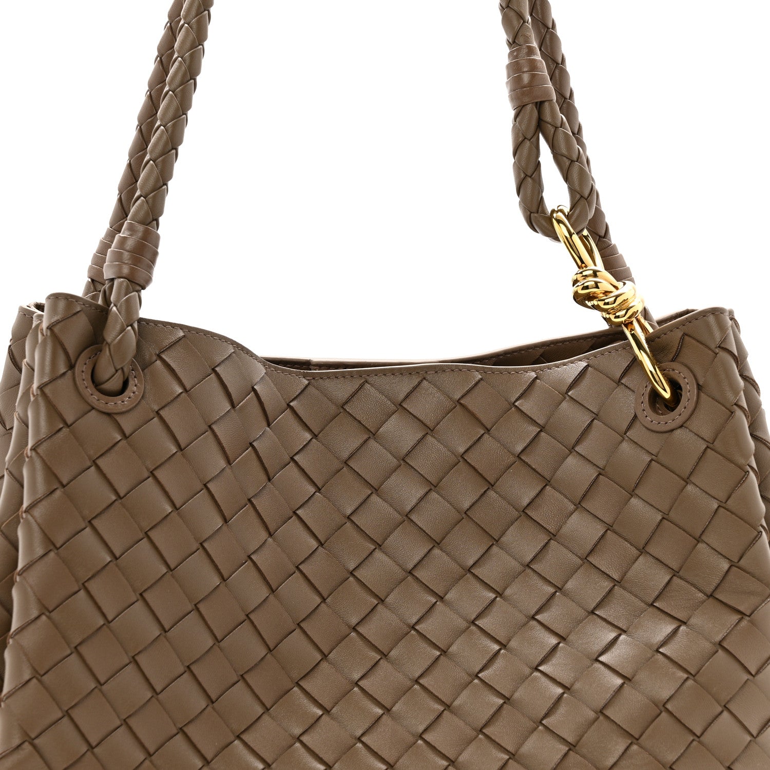 Nappa Intrecciato Large Andiamo Parachute Shoulder Bag Pinecone