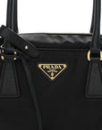 Re-Nylon Saffiano Medium Re-Edition 1978 Two Handle Bag Black