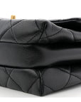 Calfskin Quilted Belt Chain Flap Black
