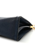 Textured Calfskin Web Medium Ophidia Chain Shoulder Bag Blue Agata
