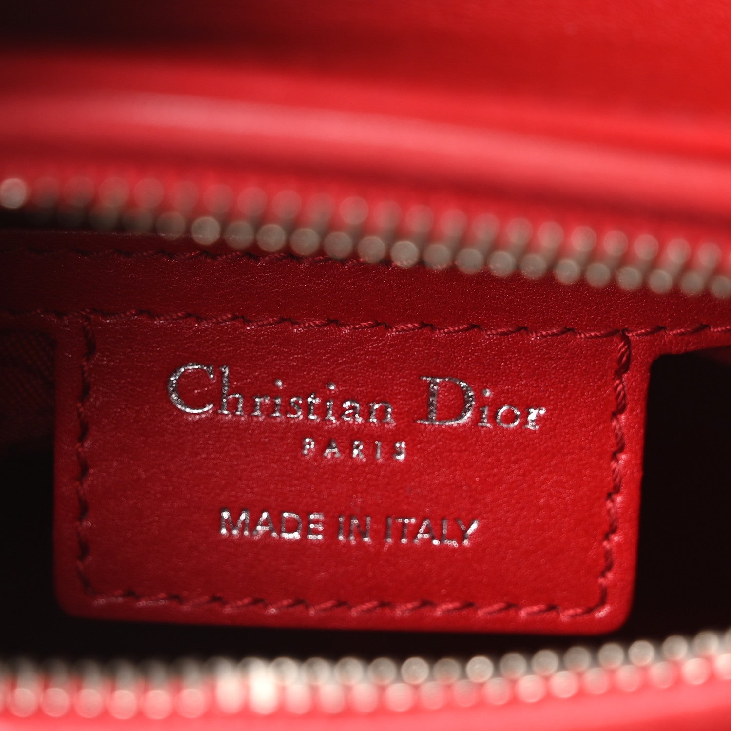 Lambskin Cannage Medium Lady D1OR Red
