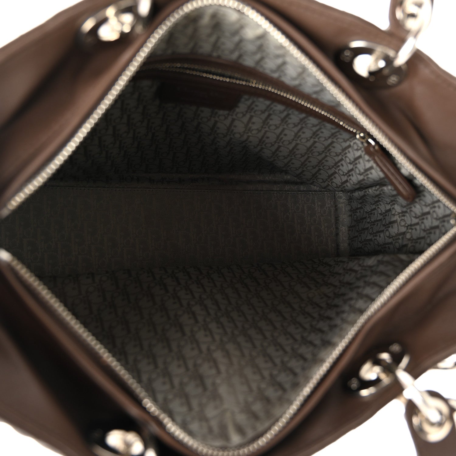Lambskin Cannage Large Lady D1OR Brown