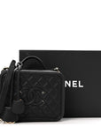 Caviar Quilted Medium CC Filigree Vanity Case Black
