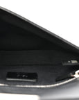Recycled Nylon Vitello Grace Light Pequin Baguette Belt Pouch Black