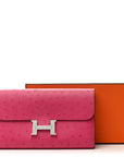 Ostrich Constance Long Wallet Rose Tyrien