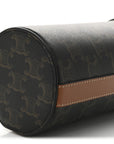 Triomphe Canvas Vertical Cylinder Bag Tan