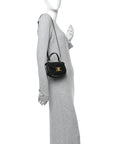 Patent Calfskin Triomphe Mini Besace Clea Black