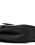 Grained Calfskin Mini Saddle Bag Black