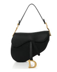 Grained Calfskin Saddle Bag Black
