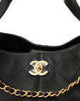 Calfskin Quilted Small Coco Base Shopping Bag Black