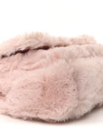 Faux Fur Quilted Virtus V Mini Chain Flap Shoulder Bag English Rose