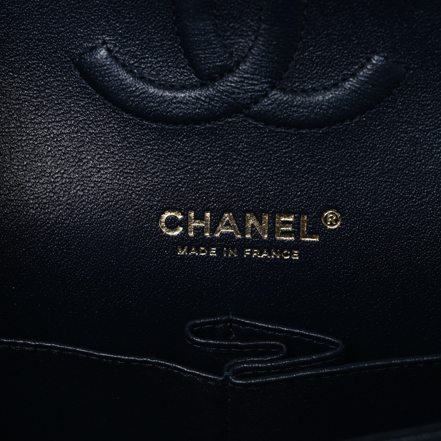 Caviar Quilted Medium Double Flap Navy