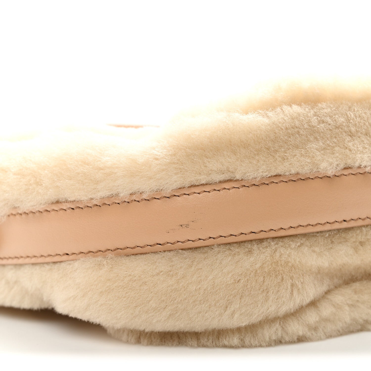 Shearling Arque Shoulder Bag Ecru Noisette