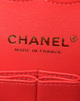 Caviar Quilted Medium Double Flap Red