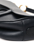 Grained Calfskin Saddle Bag Black