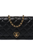 Lambskin Plexiglass Quilted Coco Love Wallet On Chain WOC Black