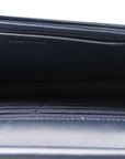 Lambskin Quilted Wallet On Chain WOC Navy
