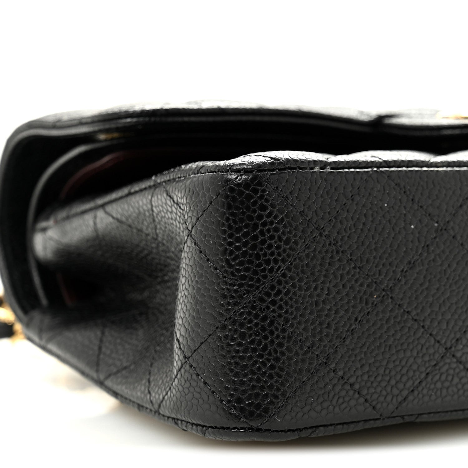 Caviar Quilted Small Double Flap Black