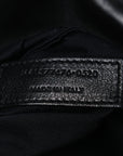 Lambskin Quilted Small Loulou Puffer Monogram Chain Satchel Black