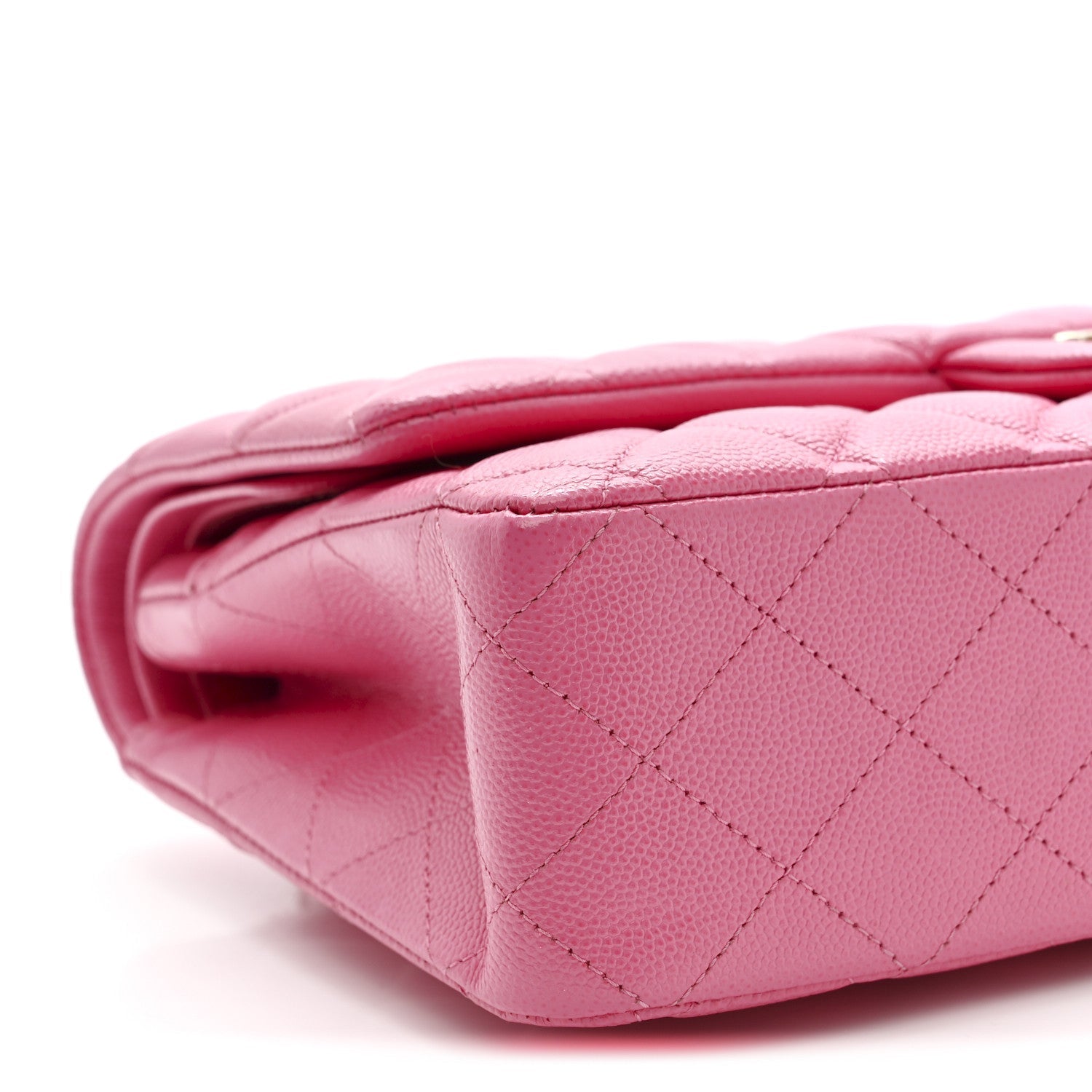 Caviar Quilted Medium Double Flap Pink