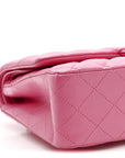 Caviar Quilted Medium Double Flap Pink