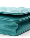 Caviar Quilted Boy Wallet On Chain WOC Light Blue