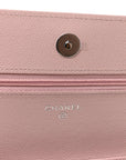 Caviar Quilted Wallet on Chain WOC Light Pink