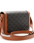 Triomphe Canvas Calfskin Medium Triomphe Bag Tan